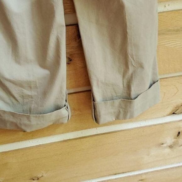 Eddie Bauer Embroidered Cargo Pockets Beige Sporting Cinched Sz 12 Cuffed Pants - Picture 5 of 11